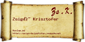Zsigó Krisztofer névjegykártya