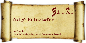 Zsigó Krisztofer névjegykártya